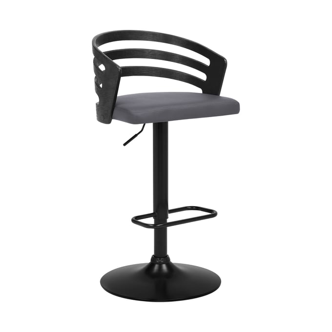 Luxur Living Adol Gray Black Base Bar Stool LUX-LCADBAGRBL