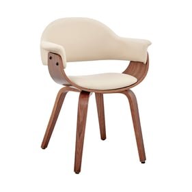 Luxur Living Adgaon Cream Walnut Accent Chair