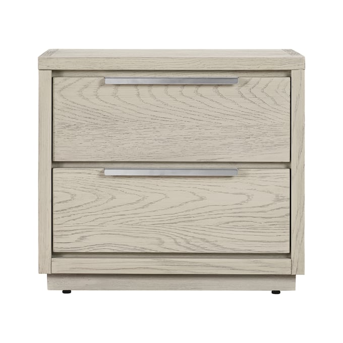 Luxur Living Ada Silver Grey Oak 2 Drawer Nightstand LUX-LCAJLAGR