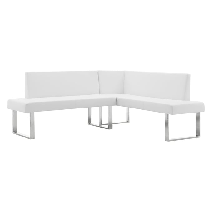 Armen Living Amanda White Corner Sofa ARM-LCAMCOWHSF