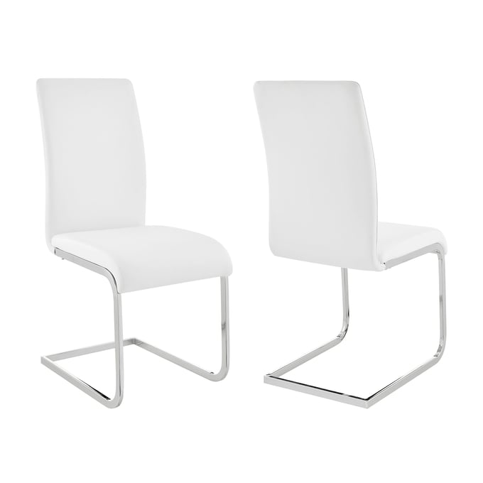 2 Luxur Living Akhatwada White Side Chairs LUX-LCAMSIWH