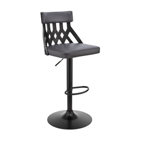 Luxur Living Korta Gray Faux Leather Bar Stool