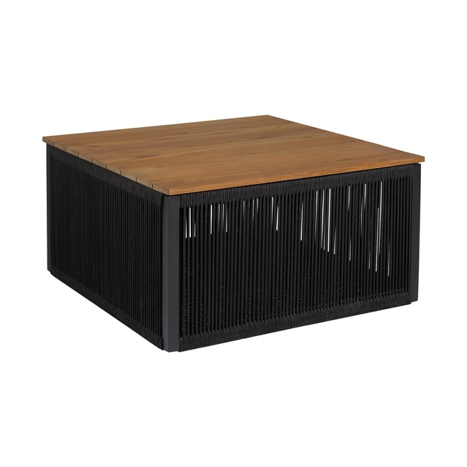 Luxur Living Anbhora Light Brown Black Outdoor Patio Coffee Table LUX-LCARCOBLKTK