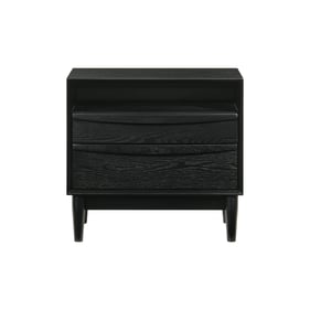 Luxur Living Anakwadi Black 2 Drawers Nightstand with Shelf