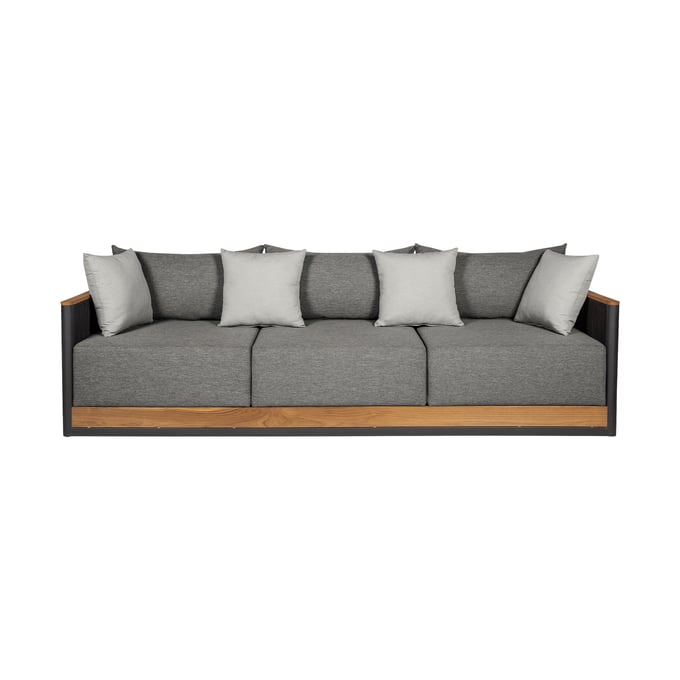 Luxur Living Anbhora Dark Gray Brown Black Outdoor Patio Sofa LUX-LCARSOBLKGRY