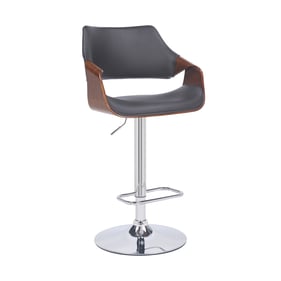 Luxur Living Anjani Gray Chrome Base Bar Stool