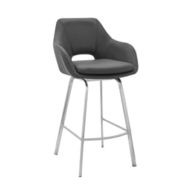 Luxur Living Aral Gray Swivel 30 Inch Bar Stool