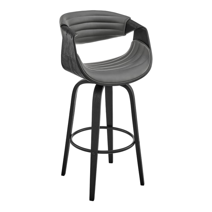 Luxur Living Andh Gray Black 26 Inch Counter Stool LUX-LCAYBABLGR26