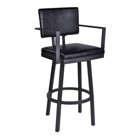 Luxur Living Asola Vintage Black 26 Inch Arm Counter Height Stool