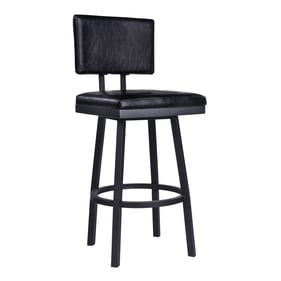 Luxur Living Asola Vintage Black Faux Leather 30 Inch Bar Height Stool