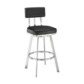 Luxur Living Badlapur Black 30 Inch Swivel Bar Stool