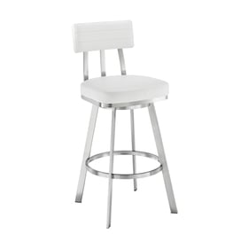 Luxur Living Badlapur White 26 Inch Swivel Counter Stool