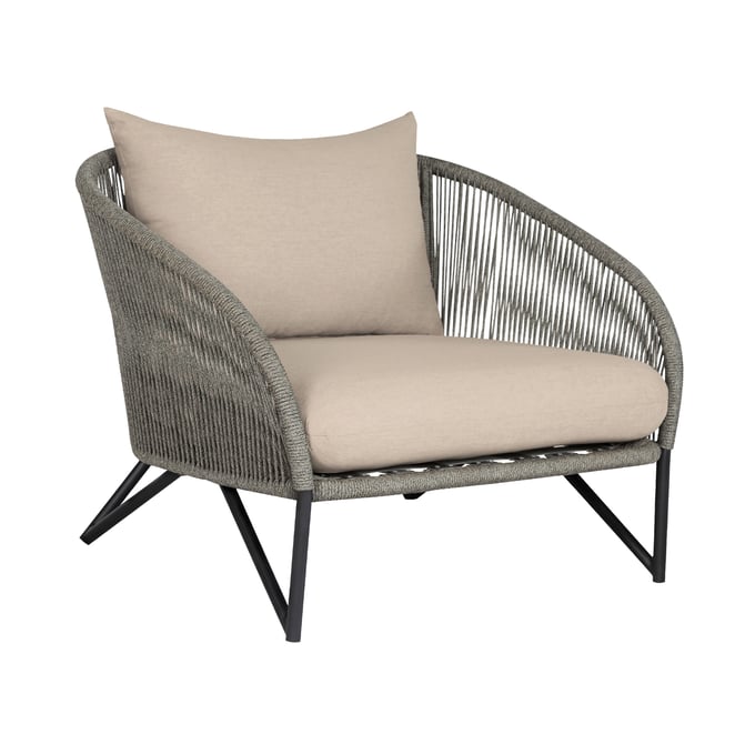 Luxur Living Badkhed Taupe Gray Outdoor Patio Chair LUX-LCBECHBLKTP