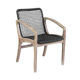 Luxur Living Aundha Charcoal Light Brown Outdoor Patio Dining Chair