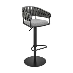 Luxur Living Bakharabad Black Adjustable Swivel Counter Bar Stool