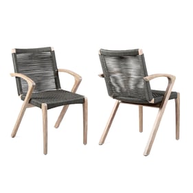 2 Luxur Living Bamani Charcoal Rope Outdoor Dining Chairs