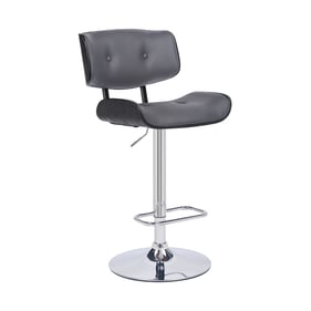 Luxur Living Barshi Gray Chrome Base Bar Stool