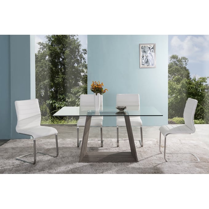 Luxur Living Balla White 5pc Dining Room Set LUX-LCBR-DR-S2