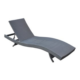 Luxur Living Basmath Black Outdoor Adjustable Wicker Chaise Lounge Chair