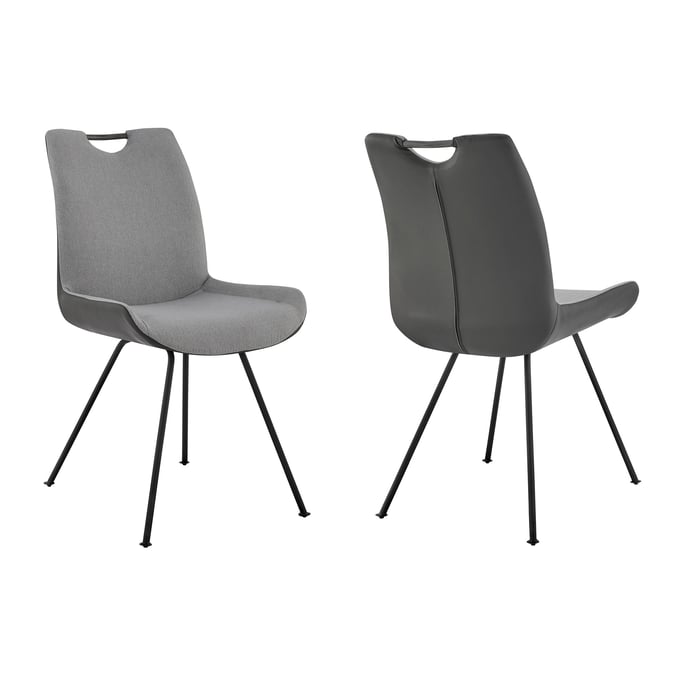 2 Luxur Living Bhokar Back Gray Dining Chairs LUX-LCCDSIPW