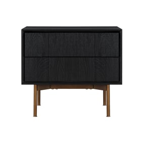 Luxur Living Berula Black 2 Drawer Nightstand