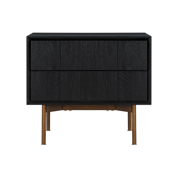 Luxur Living Berula Black 2 Drawer Nightstand LUX-LCCFLABL