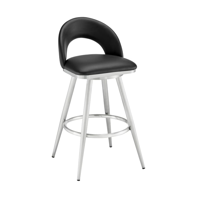 Luxur Living Bhamhapuri Black 26 Inch Swivel Counter Stool LUX-LCCHBABSBLK26