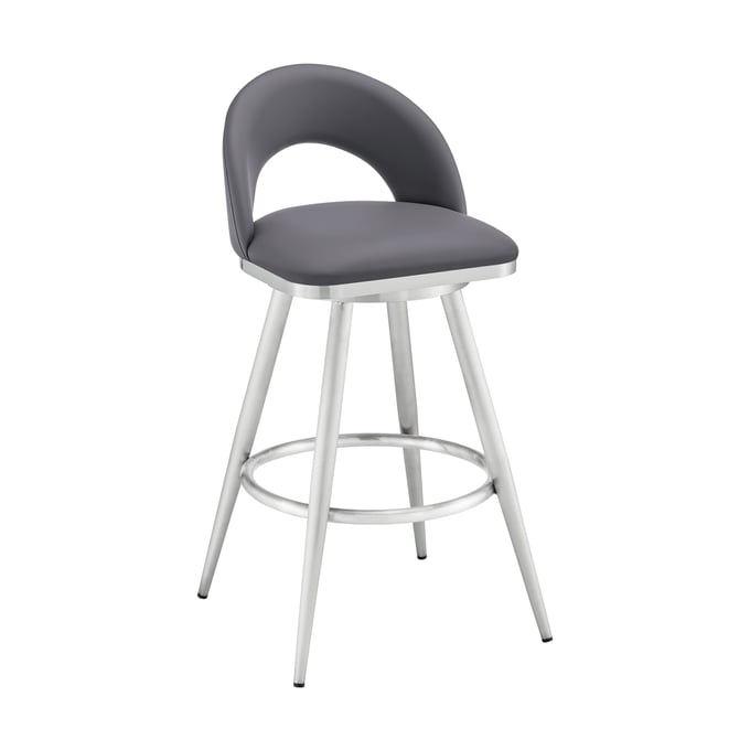 Luxur Living Bhamhapuri Gray 30 Inch Swivel Bar Stool LUX-LCCHBABSSLGRY30