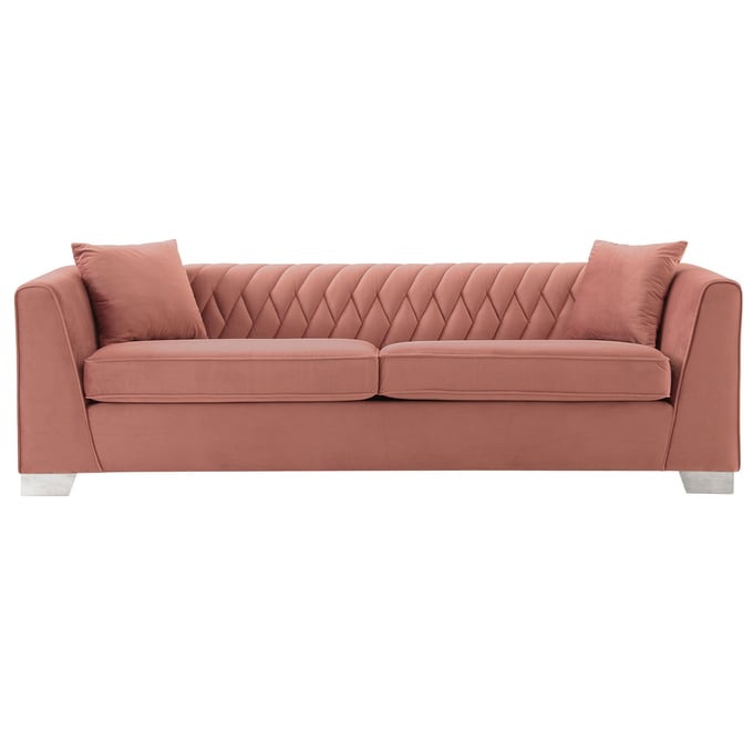 Luxur Living Belkhed Blush Velvet Sofa LUX-LCCM3BLUSH