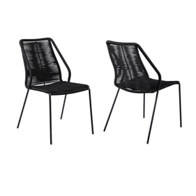 2 Luxur Living Bhendegaon Black Indoor Outdoor Dining Chairs