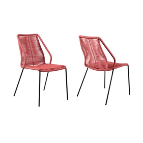 2 Luxur Living Bhendegaon Brick Red Indoor Outdoor Dining Chairs