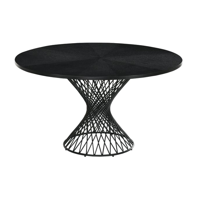 Armen Living Cirque Black 54 Inch Round Dining Table ARM-LCCQDIBL