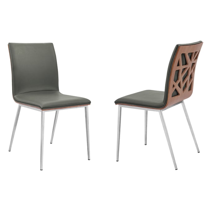 2 Luxur Living Birsingpur Gray Dining Chairs LUX-LCCRCHGRPU