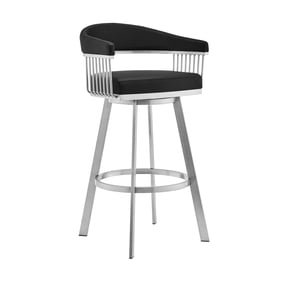 Luxur Living Bhankheda Black 26 Inch Swivel Counter Height Stool