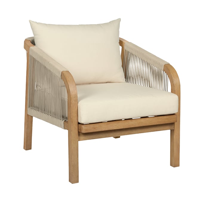 Luxur Living Bodkhi Brown Ivory Light Gray Outdoor Patio Chair LUX-LCCYCHEUCTN