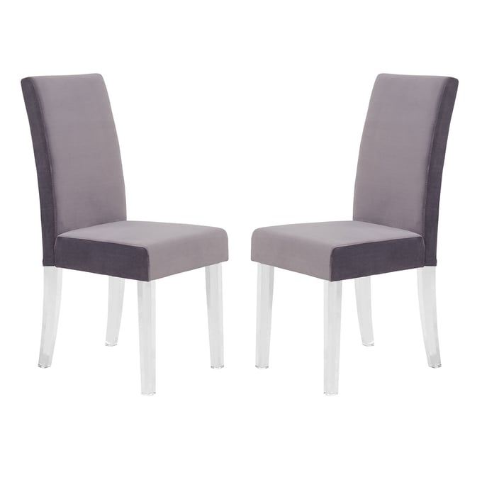 2 Luxur Living Bolda Gray Dining Chairs LUX-LCDACHGRAY