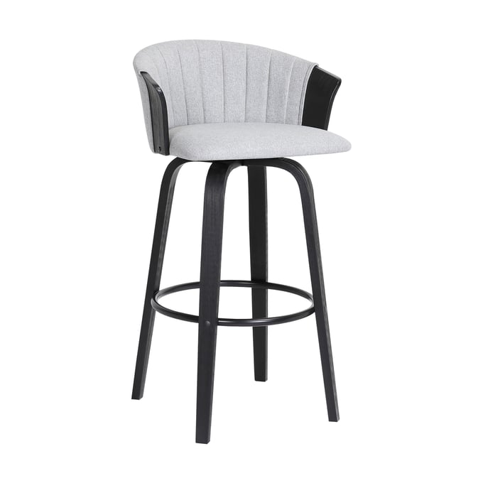 Luxur Living Bori Light Grey 30 Inch Swivel Bar Stool LUX-LCDIBABLKLTGR30