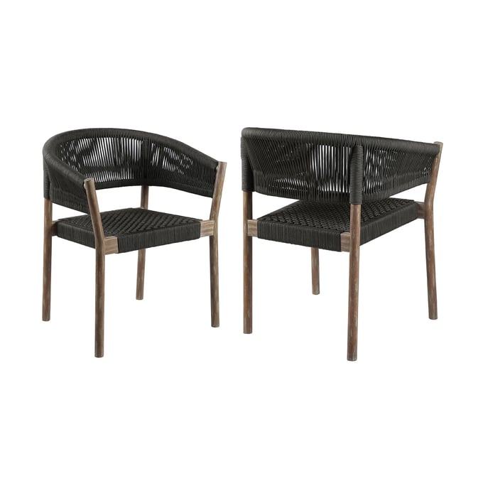 2 Luxur Living Bormali Black Outdoor Indoor Dining Chairs LUX-LCDOSICHR