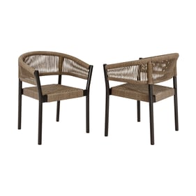 2 Luxur Living Bormali Brown Outdoor Patio Dining Chairs