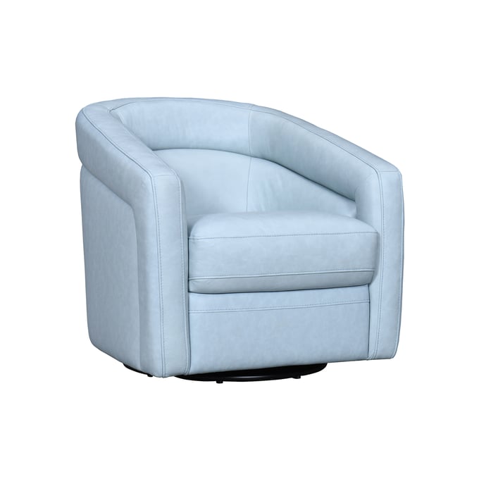 Luxur Living Borgaon Sky Blue Leather Swivel Accent Chair LUX-LCDS1BLU