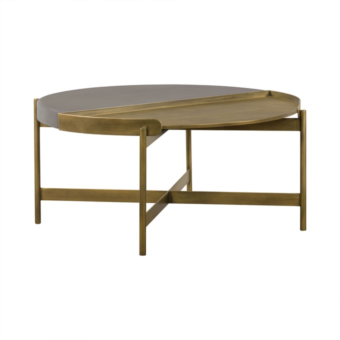 Luxur Living Borwakadi Medium Grey Antique Brass 3pc Coffee Table Set LUX-LCDU-OCT-S1