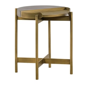 Luxur Living Borwakadi Medium Grey Antique Brass End Table