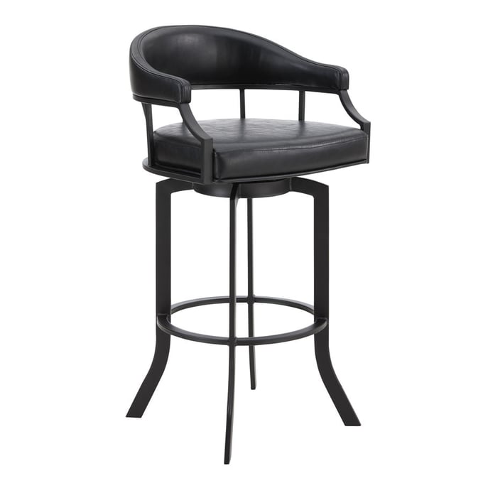 Luxur Living Kudala Black Powder Coated 26 Inch Bar Stool LUX-LCEDBABLVB26