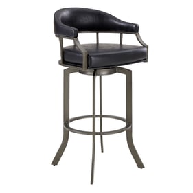 Luxur Living Kudala Black Swivel 26 Inch Bar Stool