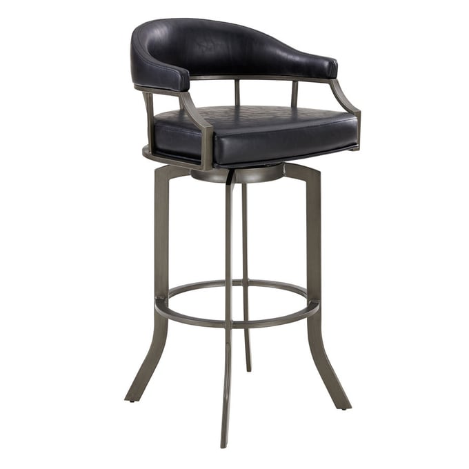 Luxur Living Kudala Black Swivel 26 Inch Bar Stool LUX-LCEDBAMFVB26