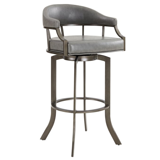 Luxur Living Kudala Grey Swivel 26 Inch Bar Stool LUX-LCEDBAMFVG26