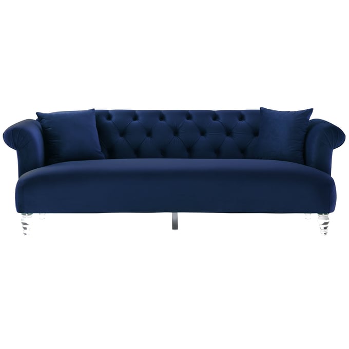 Luxur Living Chakrapan Blue Sofa with Acrylic Legs LUX-LCEG3BLUE