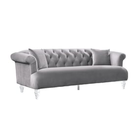 Luxur Living Chakrapan Gray Sofa with Acrylic Legs