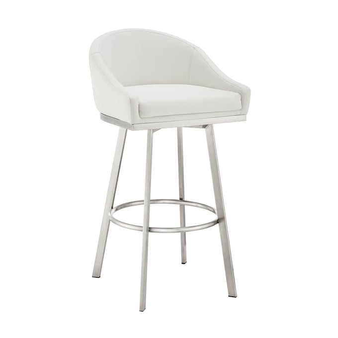 Luxur Living Chachondi White 26 Inch Swivel Counter Stool LUX-LCELBABSWHI26