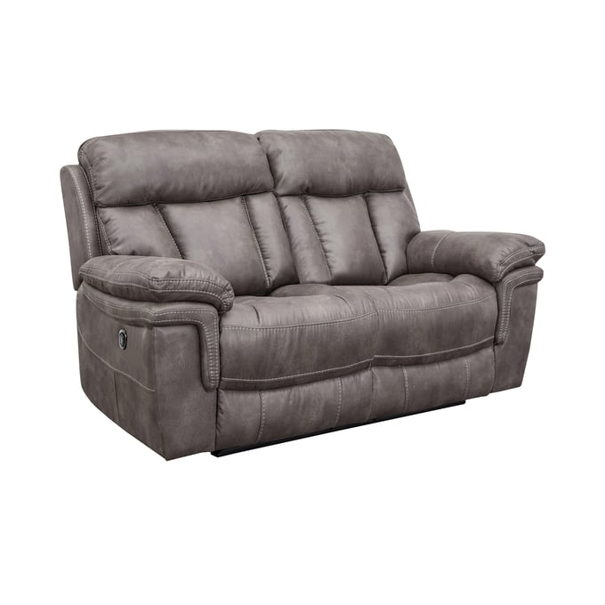 Luxur Living Chapaner Gunmetal Fabric Power Loveseat LUX-LCES2GM